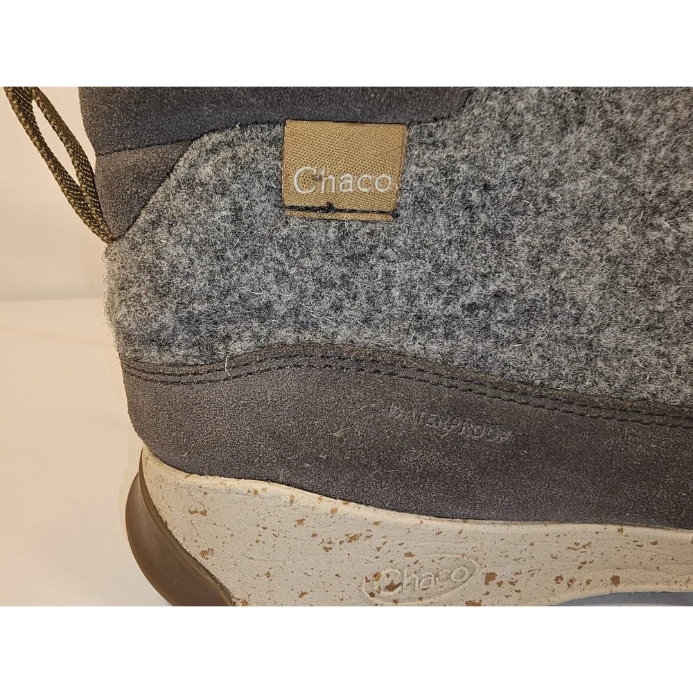 Chaco‎ Borealis Ledge Waterproof Boots Women's 10 Gray Wool Suede Winter